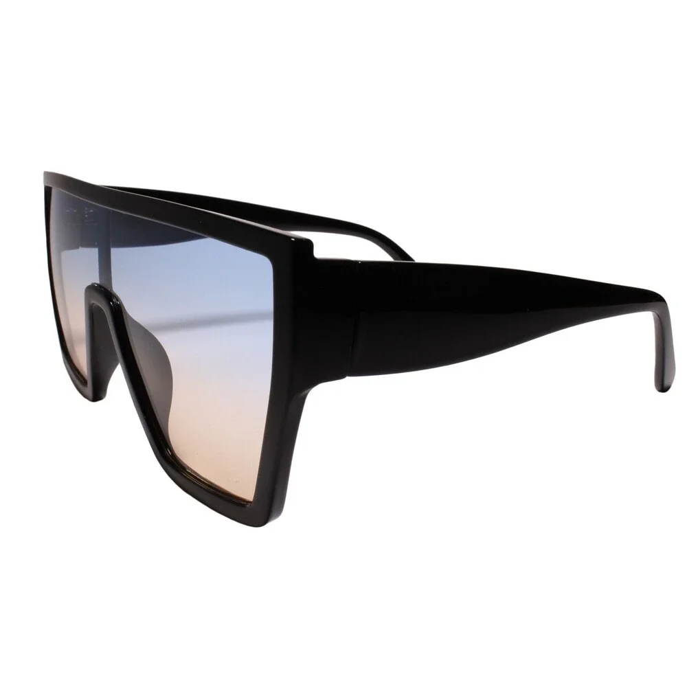 Dapper Clubbing Flat Top 80s 90s Hip Mens Womens Blue Lens Sunglasses